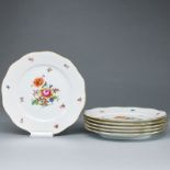 6 Speiseteller - Osier Bouquet (BHR). Herend 1960-1970er Jahre.