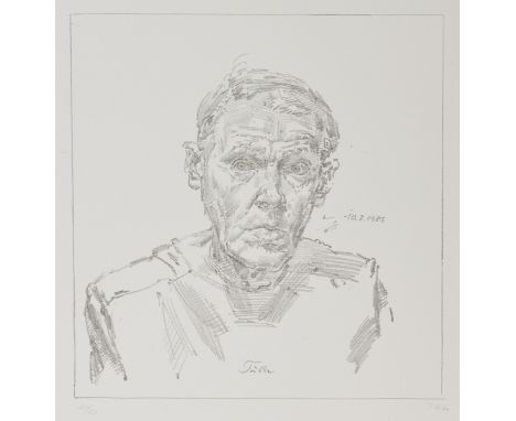 Werner Tübke1929 Schönebeck - 2004 Leipzig - Selbstbildnis (1985) - Lithografie/Papier. 27/60. 30 x 29,5 cm, 53 x 39,5 cm. Si