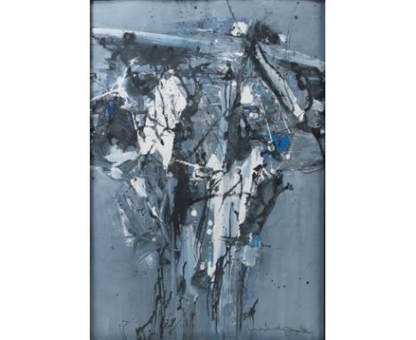 Hannes Meinhard1937 Dahlbruch - 2016 Barsinghausen - Expressive Abstraktion - Acryl und Collage/Papier. 98,7 x 68,8 cm. Sign.
