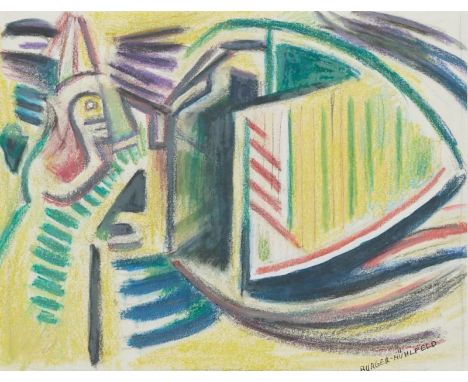 Fritz Burger-Mühlfeld1882 Augsburg - 1969 Hannover - Figur im Raum - Mischtechnik/Papier. 33,5 x 43,7 cm. Sign. r. u.: BURGER