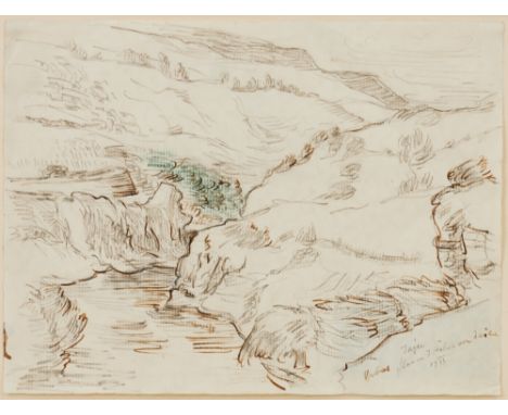 Fritz Schwarz-Waldegg1889 Wien - 1942 Maly Trostinec - "Häuser in Jajce" (2 Zeichnungen) Tusche, Kreide, Bleistift/Papier. 20