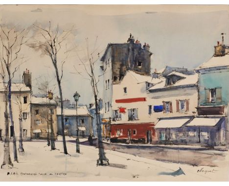Louis Charles Choquet1846 - 1937 - "Paris. Monmartre. Place du Tertre" - Aquarelle/Papier. 38,8 x 50 cm. Sign. l. u.: Choquet