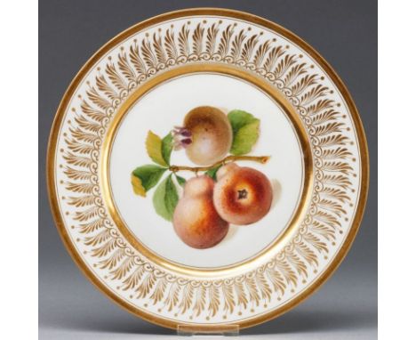 Dessertteller - FrüchtemalereiStaatliche Porzellan-Manufaktur, Nymphenburg 1921-1975. Porzellan, weiß, glasiert. Polychrom un