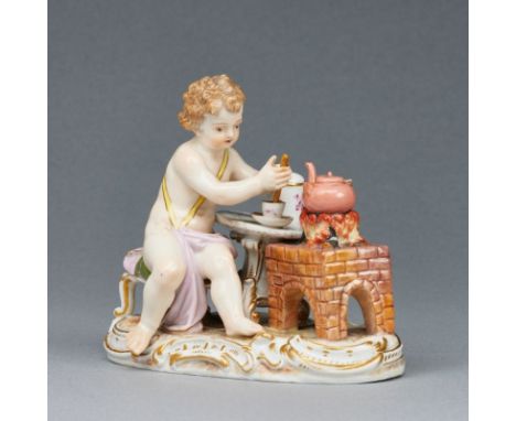 Allegorie - Das FeuerKönigliche und Staatliche Porzellan Manufaktur, Meissen 1850-1924. Porzellan, weiß, glasiert. Polychrom 