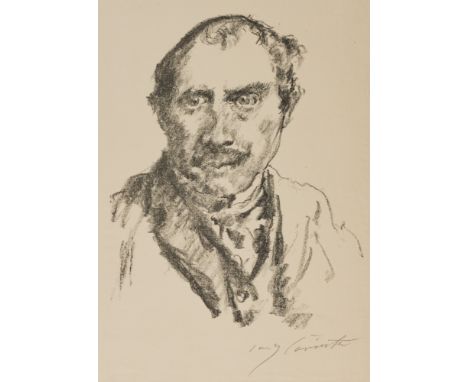 Lovis Corinth1858 Tapiau - 1925 Zandvoort - "Selbstbildnis" - (1920) Lithografie/Papier. 30 x 24 cm, 44 x 31,7 cm. Sign. r. u