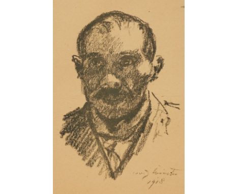 Lovis Corinth1858 Tapiau - 1925 Zandvoort - "Selbstbildnis" - Lithografie/Papier. 16 x 11 cm, 19 x 13 cm (Passepartoutausschn