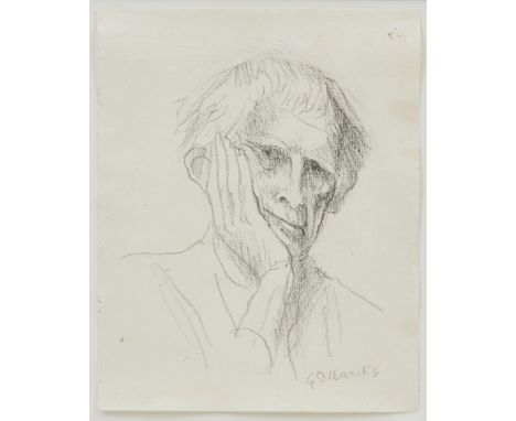 Gerhard Marcks1889 Berlin - 1981 Köln - Selbstbildnis mit aufgestützter Hand - Bleistift/Papier. 19,4 x 15,5 cm. Sign. r. u.: