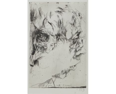 Horst JanssenHamburg 1929 - 1995 - "Selbstportrait" - Radierung/Papier. 22,5 x 14,7 cm, 25 x 17,2 cm (Passepartoutausschnitt)