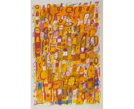 Gerhard Wendland1910 Hannover - 1986 Nürnberg - "Gelb und Weiteres" - Farbserigrafie/Papier. 33/50. 65 x 42 cm, 71 x 47,5 cm.