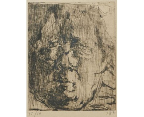 Horst JanssenHamburg 1929 - 1995 - "Selbstportrait. Für Toninelli" - Radierung/Papier. 45/50. 27,4 x 21,7 cm, 30 x 23,8 cm(Pa