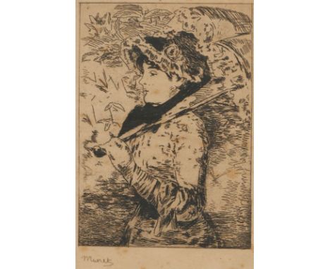 Édouard Manet1832 Paris - 1883 Paris - "Jeanne" - Radierung/Papier. 17 x 11,6 cm (Passepartoutausschnitt). Sign. im Druck l. 