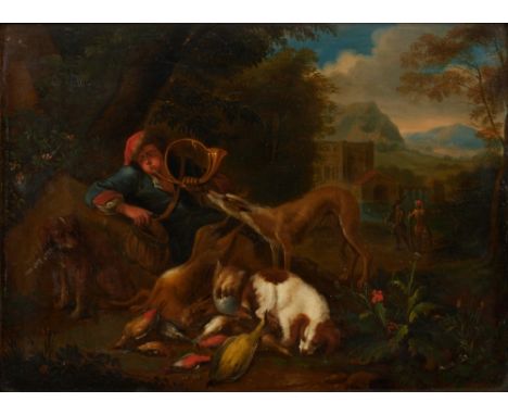 Adrian de Gryef  (Gryeff / Graeff)1657 - um 1715 attr. Gemäldepaar: - Jagdstillleben - Öl/Holz. 27,4 x 36,7 cm. Rahmen. - Jag