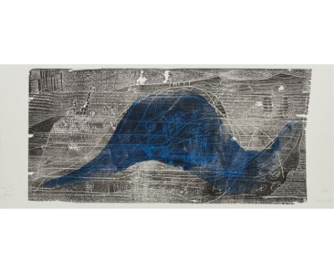 Gerhard Altenbourg1926 Rödichen - 1989 Meißen - "Hügelland im Hin- und Widerspiel" - (1973) Farbholzschnitt/Papier. 2/9. 26,5