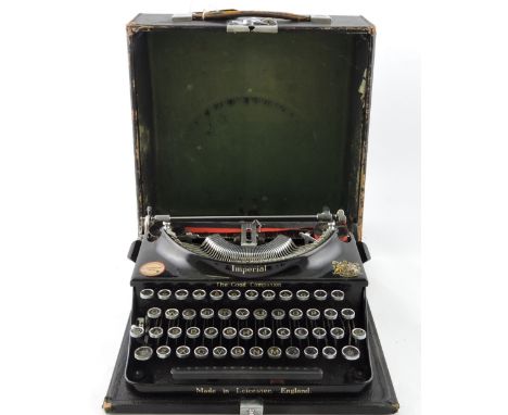 A vintage Imperial portable typewriter. 