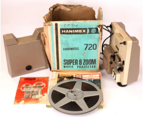 Hanimex Loadmatic 720 8mm Standard Cine Film Projector with Super 8 Colour Sound film Tommy by The Who. Film projector has no