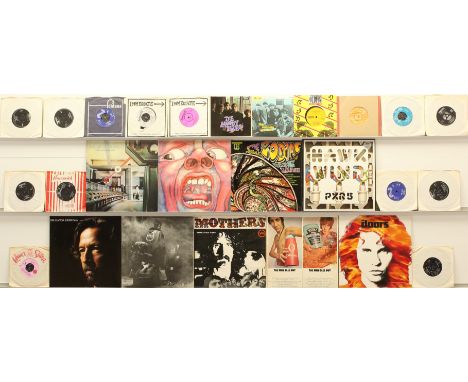 Classic Rock/Prog Rock LPs and 7" Singles to include King Crimson - In The Court of The Crimson King (2302-057) - UK re-issue