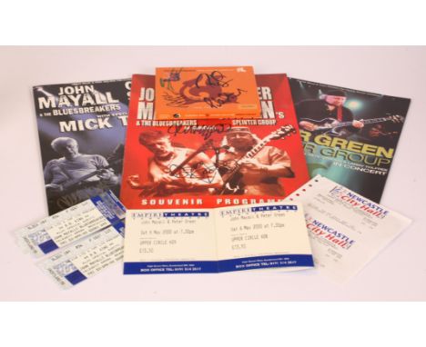 John Mayall And Peter Green Tour Memorabilia. Includes John Mayall &amp; Peter Green 2000 souvenir tour programme SIGNED by b