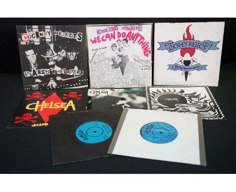 Vinyl - Punk - Cockney Rejects / Chelsea - 8 UK Original 7” singles, to include :  Cockney Rejects - 5 singles - Flares 'n Sl