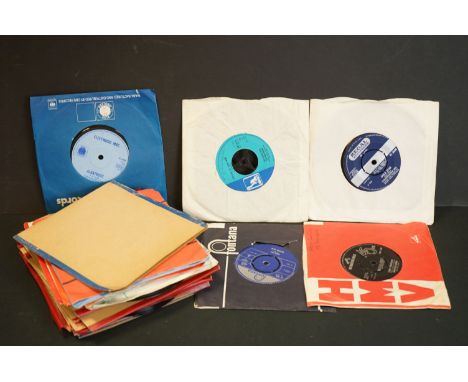 Vinyl - 25 mainly rock, pop &amp; jazz 7" singles including Tyrannosaurus Rex (Debora RZ 3008 in Ex condition), Jimi Hendrix 