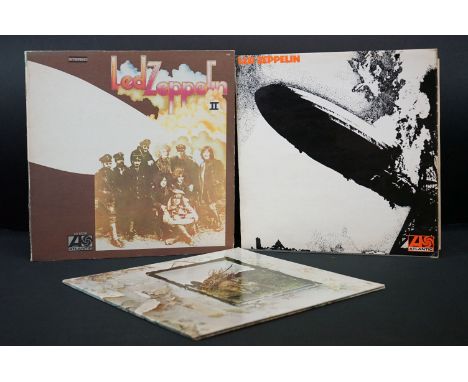 Vinyl - Three Led Zeppelin LP's to include I (588 171) plum Atlantic labels, sleeve is Vg with some laminate lift to rear and