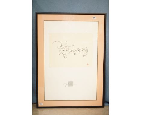Memorabilia - John Lennon Dada Mama Lithograph from the Bag One Suite. Stamped and numbered in pencil 2380/5000.  Facsimile J