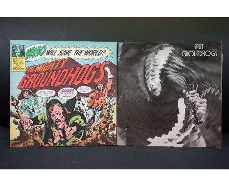 Vinyl - Two Groundhogs LPs to include Split LBG83401 and Who Will Save The World? UAG29237, sleeves and vinyl vg 