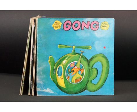 Vinyl - 7 1970's prog / folk / rock LP's including Gong Flying Teapot (OVED14), Roy Harper Valentine (with booklet), Third Ea