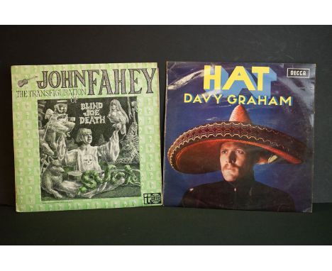 Vinyl - Two folk LP's to include Davy Graham Hat on Decca LK5011 mono, sleeve has laminate creasing and corner wear along wit