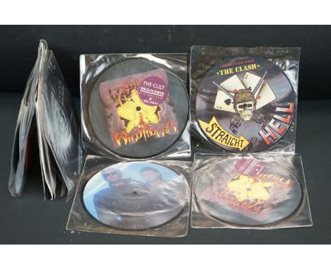 Vinyl - 15 7" pic discs to include The Clash, The Who, The Cult x 2, Gary Numan x 2, The Human League, Todd Rundgren, Culture