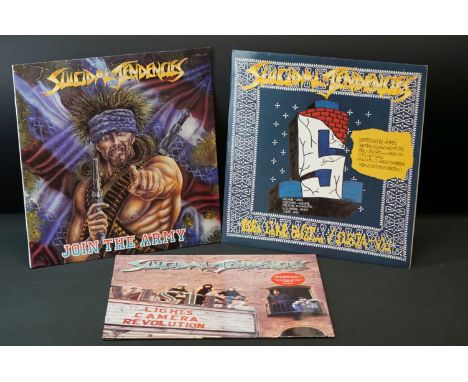 Vinyl - 3 Suicidal Tendencies LP's to include Join The Army (V 2424) sleeve has small corner fold to bottom right otherwise E