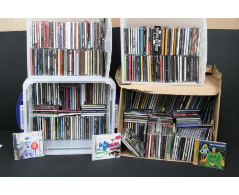 CD - Around 350 CDs spanning the genres to include many T Rex, Jimi Hendrix, Train, Mott the Hoople, Nirvana etc (four boxes)