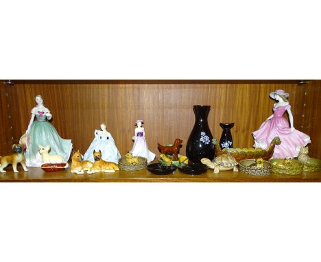 Two Royal Doulton figurines, 'Alice' HN4787, 758/1000, and 'Especially For You' HN4750, two Coalport figurines 'June' and 'Lo