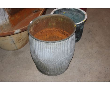 A vintage galvanised bin