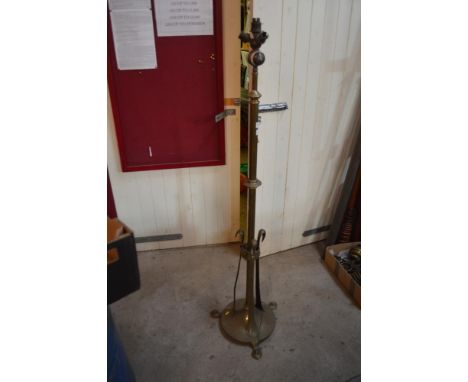 A brass Art Nouveau telescopic standard lamp