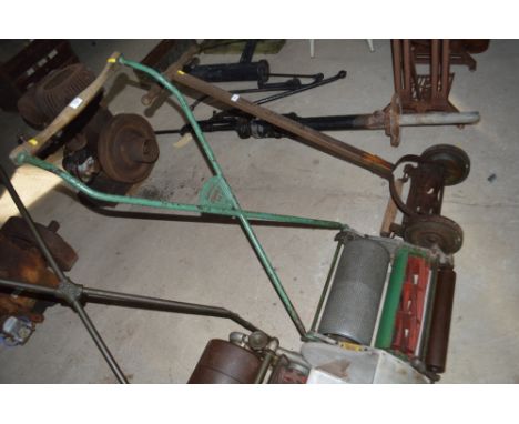 A Ransomes Certes Mark 3 14ins push mower, ribbed roller often used for cricket pitches