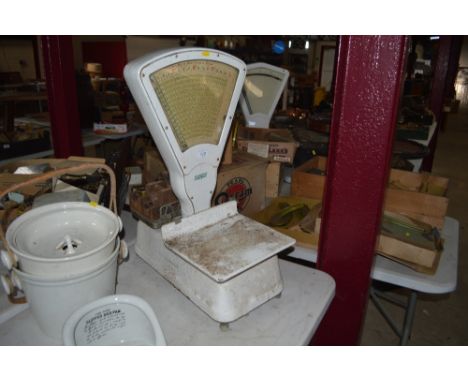 A set of Avery shop scales and some weights