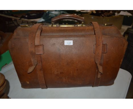 A vintage leather holdall