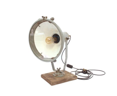 A vintage grey industrial lamp