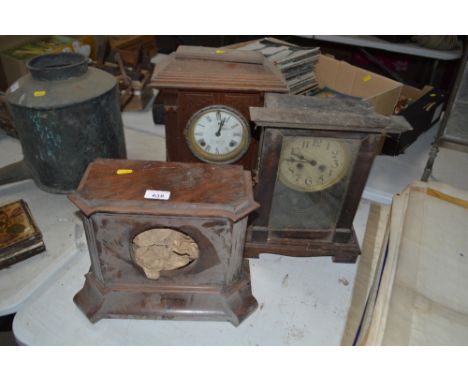 Three various Victorian mantel clocks, (in need of restoration)