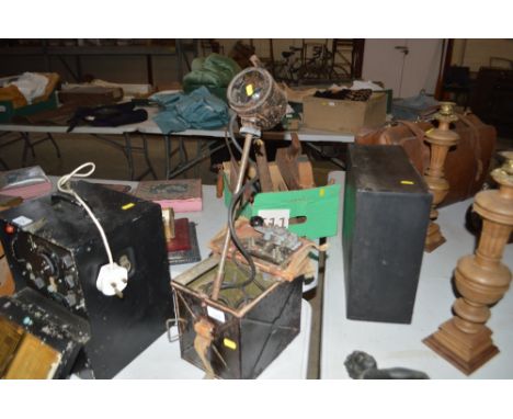 A World War II Morse Code machine with light