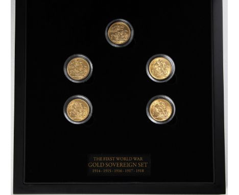 George V (1911-1936), The First World War Gold Sovereign Set, comprising: 1914, London Mint, 1915, Sydney Mint, 1916, Sydney 