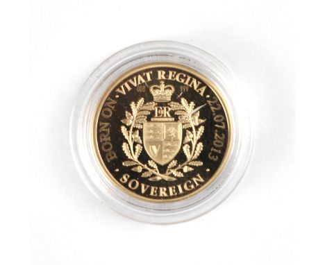Elizabeth II (1952-2022), Full Sovereign, 2013, Vivat Regina proof, London Mint, struck on the Prince's first day, Fourth Por