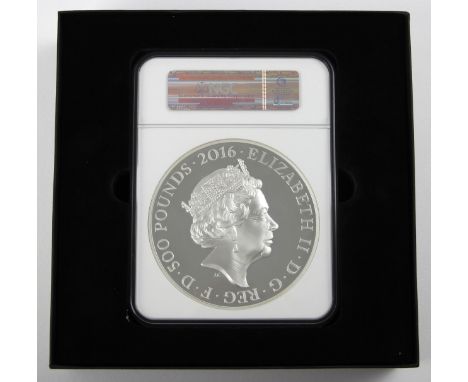 Elizabeth II (1952-2022), 90th Birthday 1kg £500, 2016, One of First 200 Struck, encapsulated and cased 