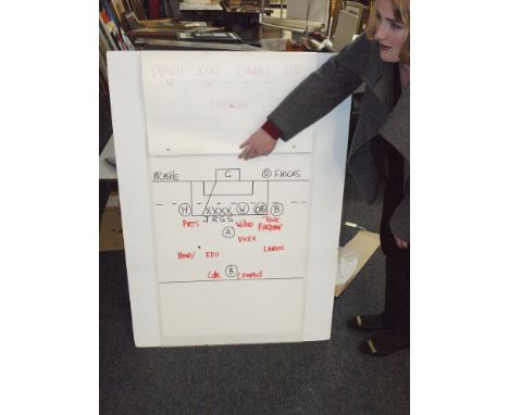 Five sheets from a Newcastle United tactics board presented by Bobby Robson versus Arsenal Circa 2003.