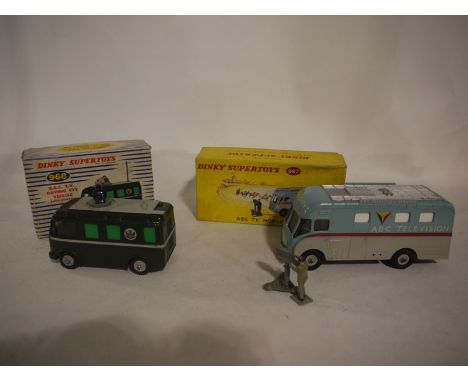 A Dinky Supertoys B.B.C. T.V. roving eye vehicle, 968, boxed; together with an A.B.C. television mobile control room with fig