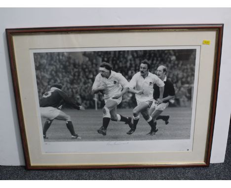 A signed limited edition photograph by Bill Beaumont; and a Rugby WOrld Cup 1999 signed print of 'Magic Moments', framed. 