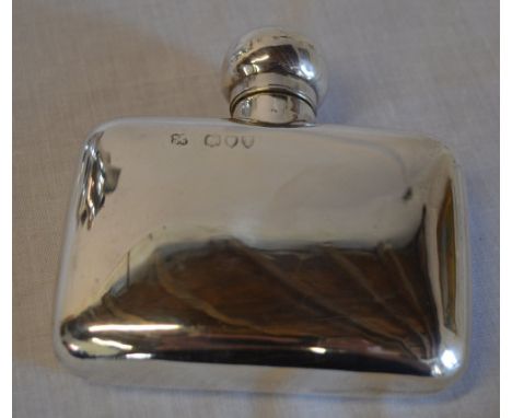 Silver hip flask, London 1894, total approx weight 2.7ozt