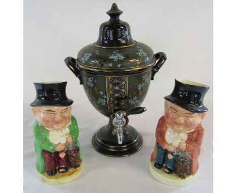 2 Burlington toby jugs inc Watchman & a ceramic samovar