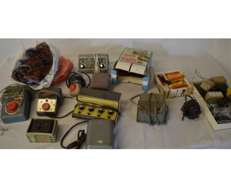 Large quantity of model railway electrical's including wiring, switches and power controllers (controllers will all need rewi