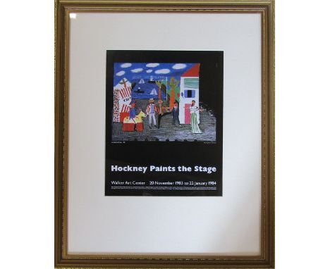 David Hockney (b.1937) lithographic exhibition poster print 45 cm x 55 cm (size including frame)